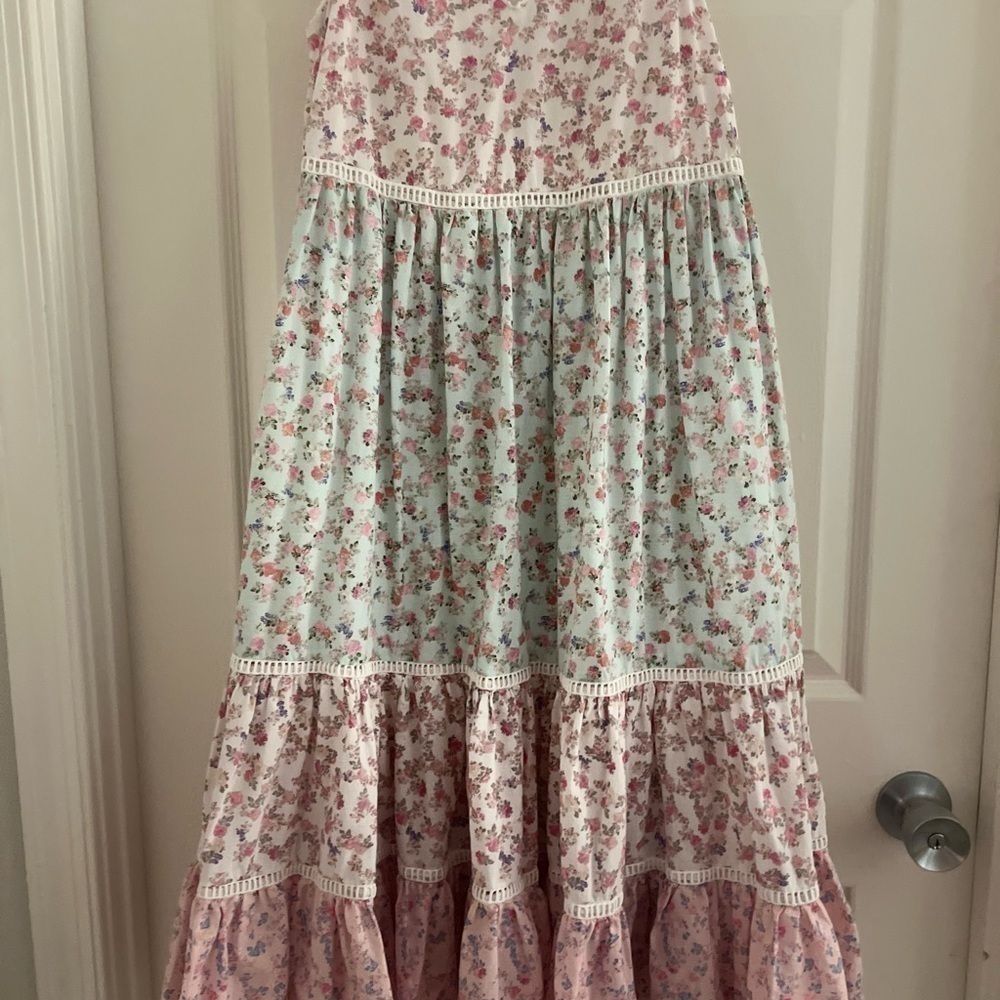 LoveShackFancy x Target Camille Floral Print midi dress. Tiered.Size XS. EUC! - Picture 8 of 9